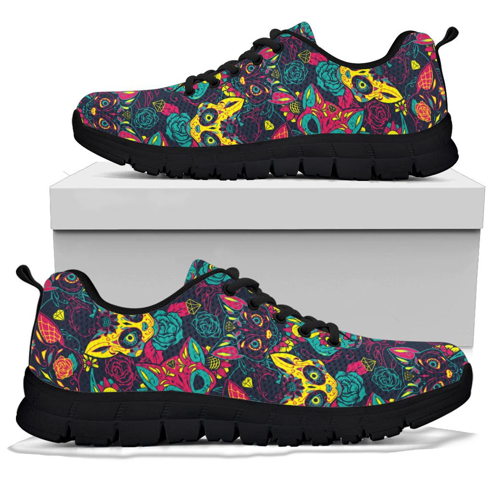Skull Cat, Leather Shoes, Womens Skull Boots SNEAKERS