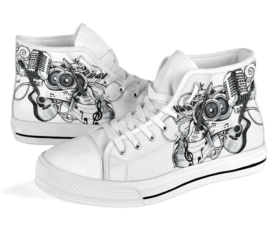 Piano _ Guitar Custom High Top Shoes