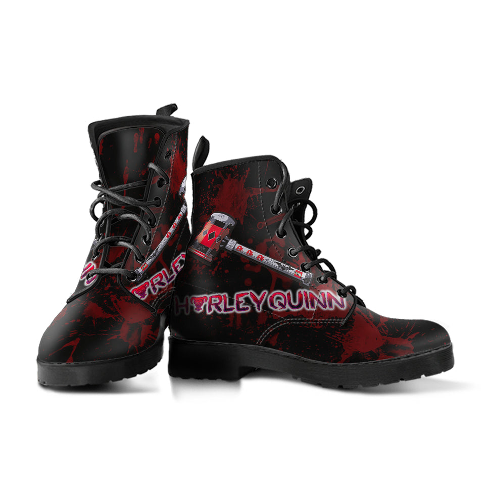 Harley Quinn Neon Sign Women's Canvas Boots