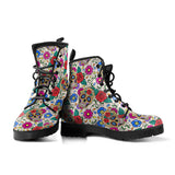 Colourful Skull, Leather Shoes, Womens Skull Boots, Vegan Leather Boots, Winter Boots, Rain Boots Womens, Bohemian Shoes, Hippie Boots