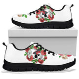 Skull and Roses, Gothic Hiking Boots, Women_s Boots, Vegan Leather, Combat Style Boots, Emo Punk Boots, Sneakers