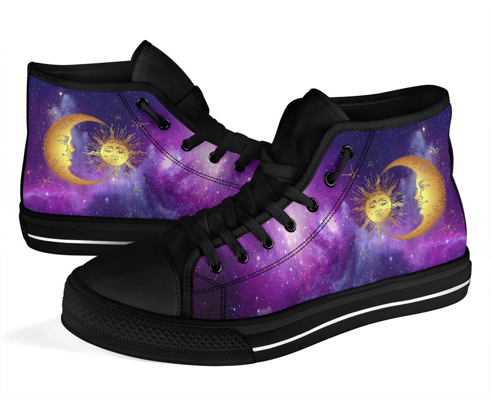Sun Moon Mandala, Cosmic Galaxy Stars, Women's Boots