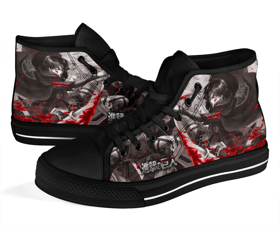 Attack On Titan Levi Ackerman themed custom shoes sneakers