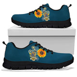 Manadala Peace Sign, Purple Black, Women's Boots SNEAKERS