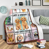 Just A Woman Who Loves Poodles Blanket