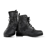 Grey Sun and Moon, Handcrafted boots, Vegan Leather, ankle Boots women, Festival Boots, Bohemian Style, Hippie Boots, Hikers Boots women