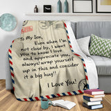 To My Son I Love You Letter Blanket