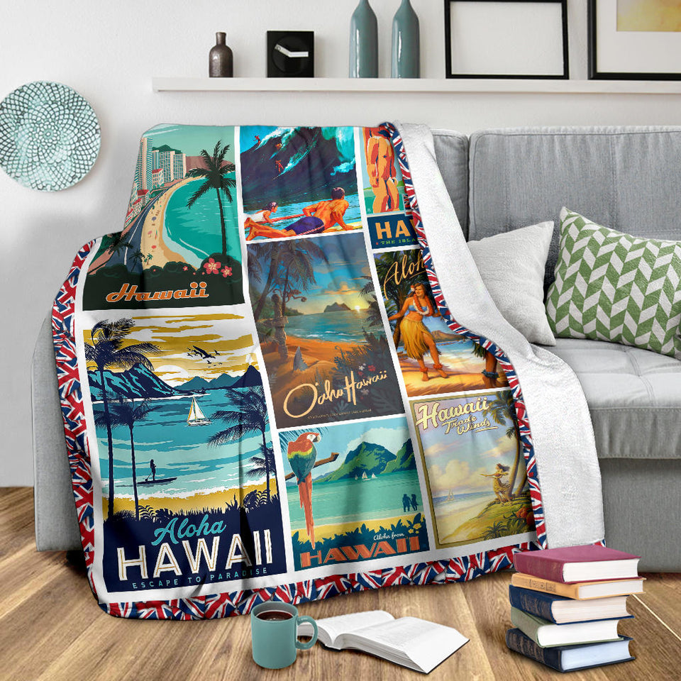 Hawaii Blanket Hawaiian Culture & History Quilt