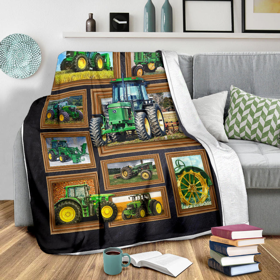 Green Tractor Machinery 3D Custom Fleece