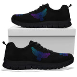 Owl Blue Purple, Womens Leather Boots SNEAKERS