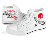Japanese Crane and cherry blossom handpainted shoes
