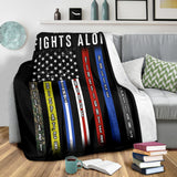 No One Fights Alone First Responders Thin Line American Flag