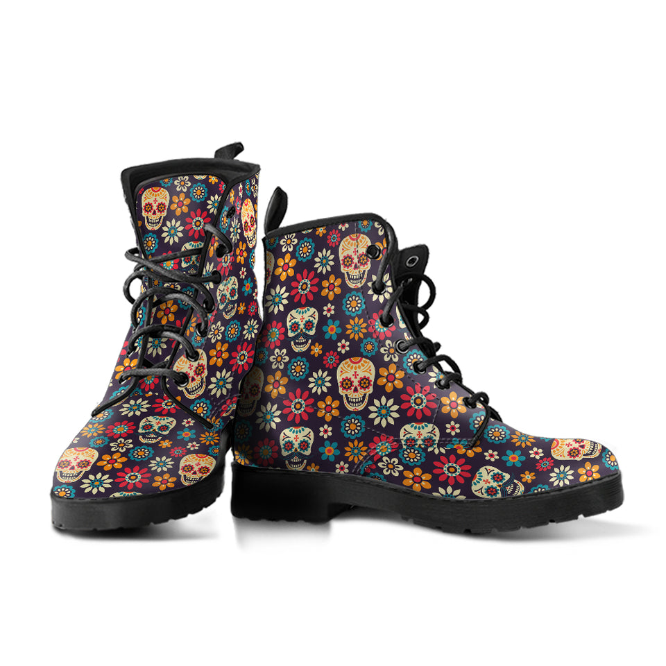 Sugar Skull Boots, Womens Skull Boots, Handmade Shoes Women
