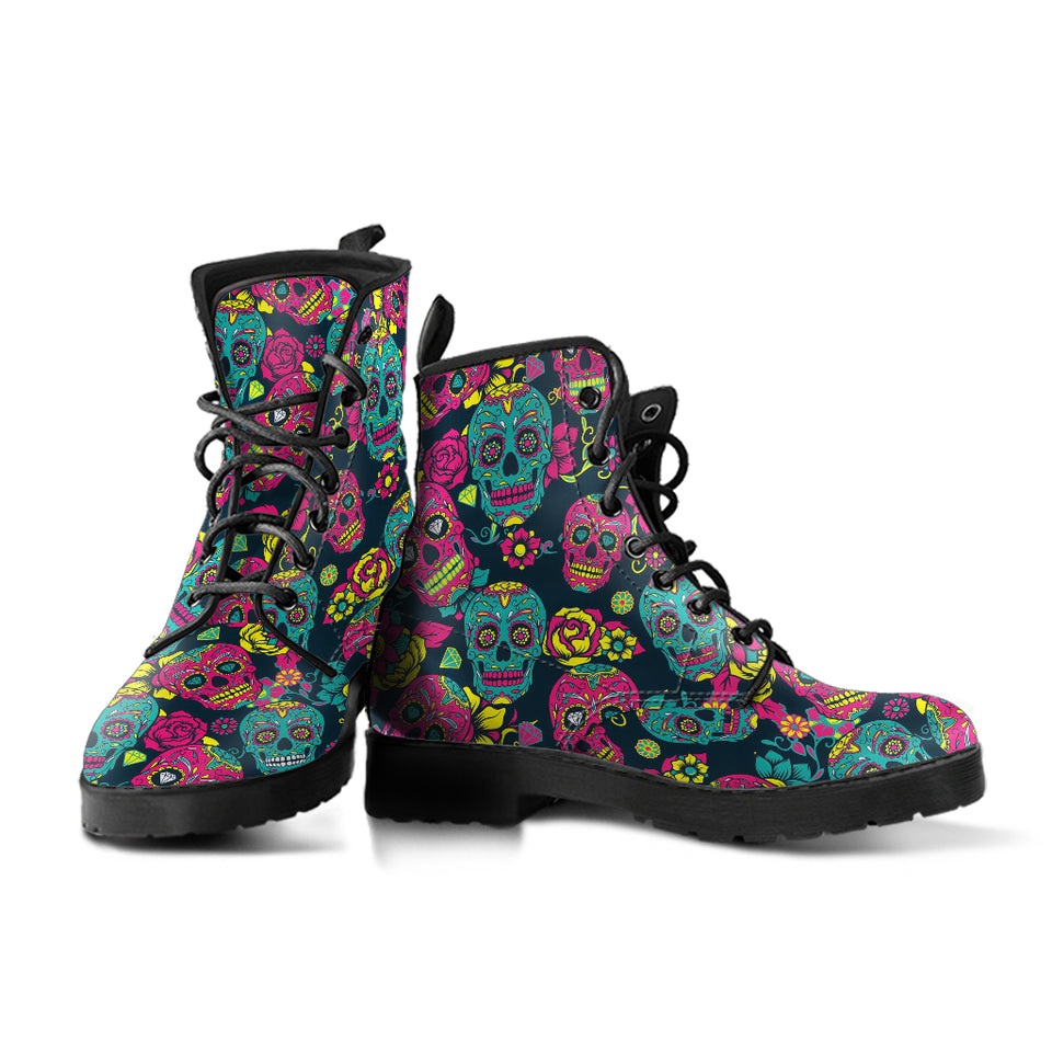 Sugar Skull Boots, Womens Skull Boots, premium Boots Women, Womens Leather Boots, Women Winter Boots, Rain Boots Womens