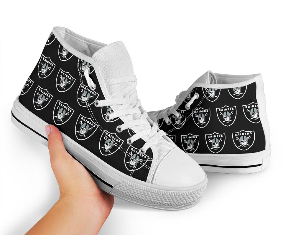 Raiders Shoes, Raiders High Top Sneaker, Football NFL Fan Converse