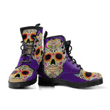 Sugar Skull, Dia De los Muertos, Women's Boots, Vegan Leather, Combat Style Boots, Lolita Combat Boots, Day Of The Dead
