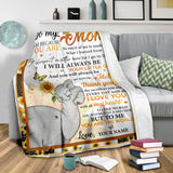 to My Mom I Am Because You are Sunflower Fleece Sherpa Blanket Gift for Mom from Daughter name
