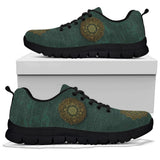 Green Mandala Boots, Leather Boots Women