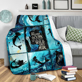 Mermaid Blanket She dreams of the ocean blanket