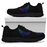 Owl Blue Purple, Womens Leather Boots SNEAKERS up lai