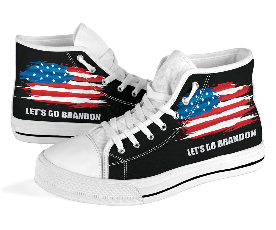 Let_s Go Brandon Custom Hi Tops, America Flag Custom Shoes