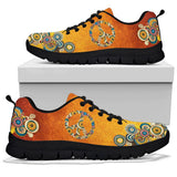 Orange Peace Sign, Womens Leather Boots, Handmade Crafted