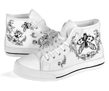 Black_White Boho Ladybird hand painted shoes