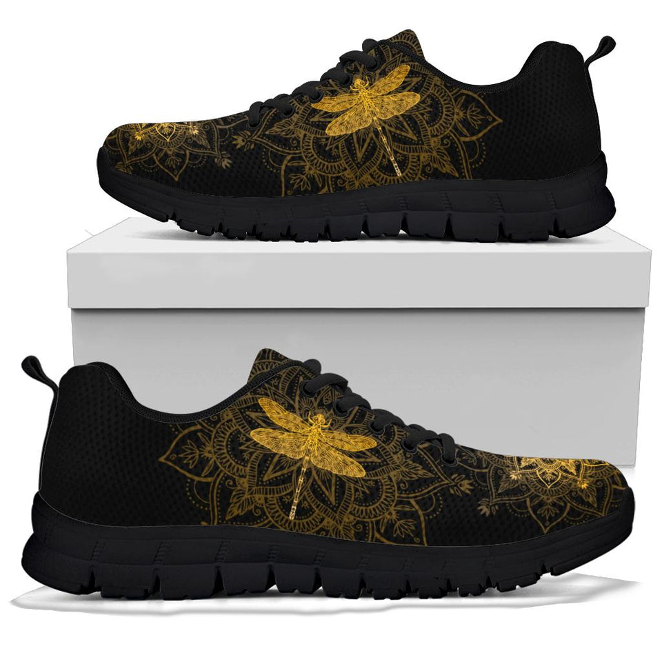 Golden Mandala, Dragonfly Boots, Hippie, Womens Leather