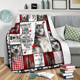 Husky Dog Fleece Throw Blanket Quilt I will always be by your side