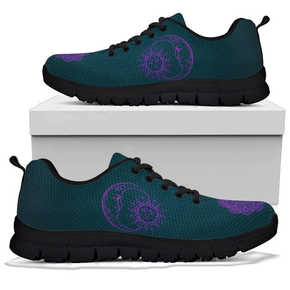 Purple Sun and Moon, Womens Leather Boots SNEAKERS