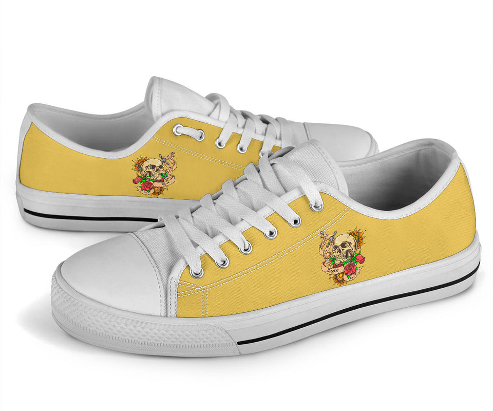 Polar Boots, Sugar Skull, Women's Boots, Yellow Color, Lace Up Boots