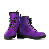 Purple Sun And Moon, Leather Boots Women, Handcrafted Boots, Vegan Leather, Sixties Mandala, Bright Colorful