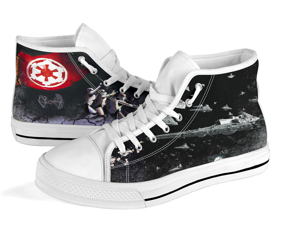 Stormtroopers with the Flag of Galactic Empire Custom Sneakers