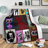 Skull Cat Blanket Cat Kitten Sugar Skull Quilt copy