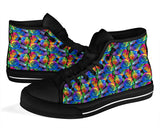 Colorful Floral, Womens Leather Boots