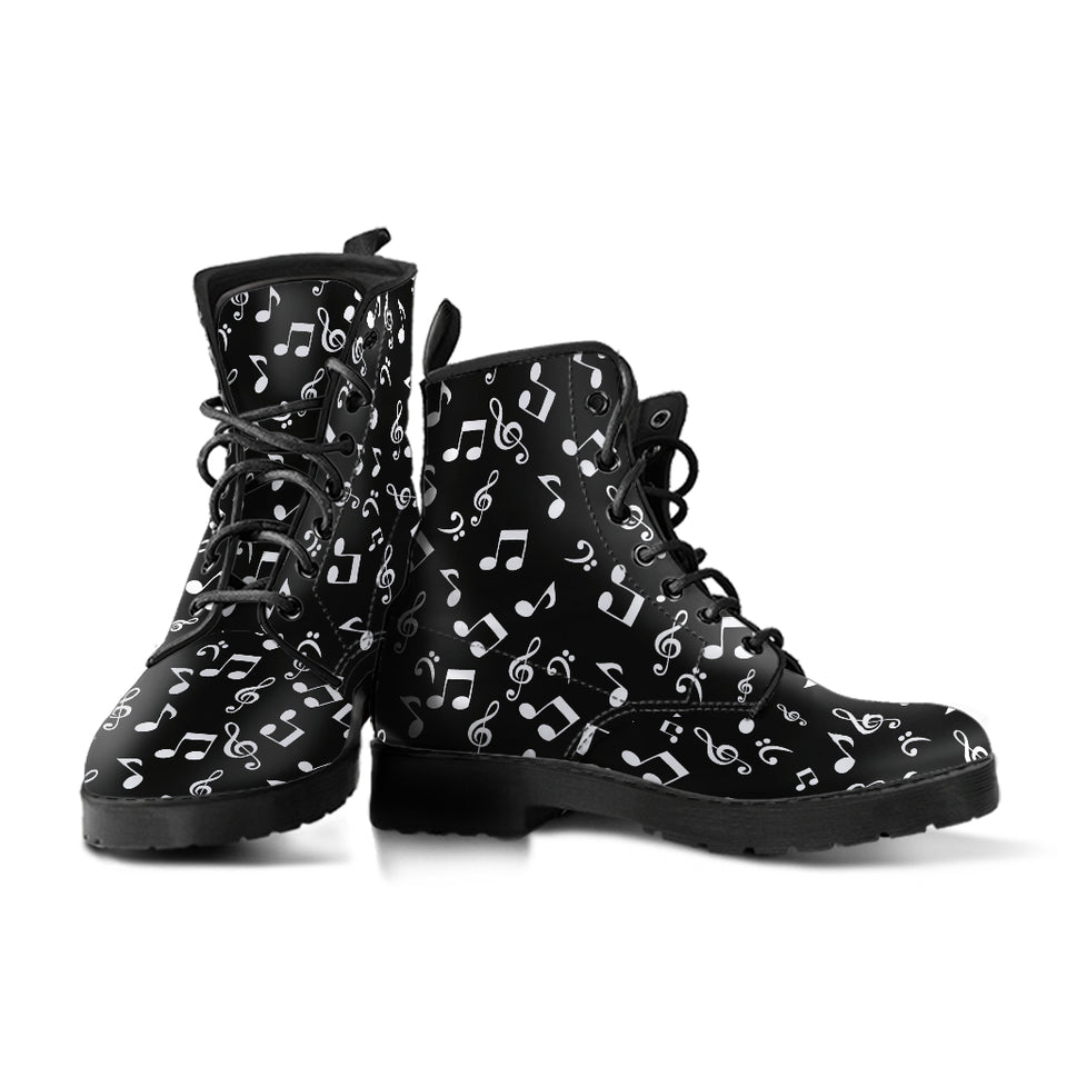 Music Notes, Treble Clef Musican, Women's Boots, Vegan Leather, Combat Style Boots, Instruments Score, Sheet Music Band, Classical Music