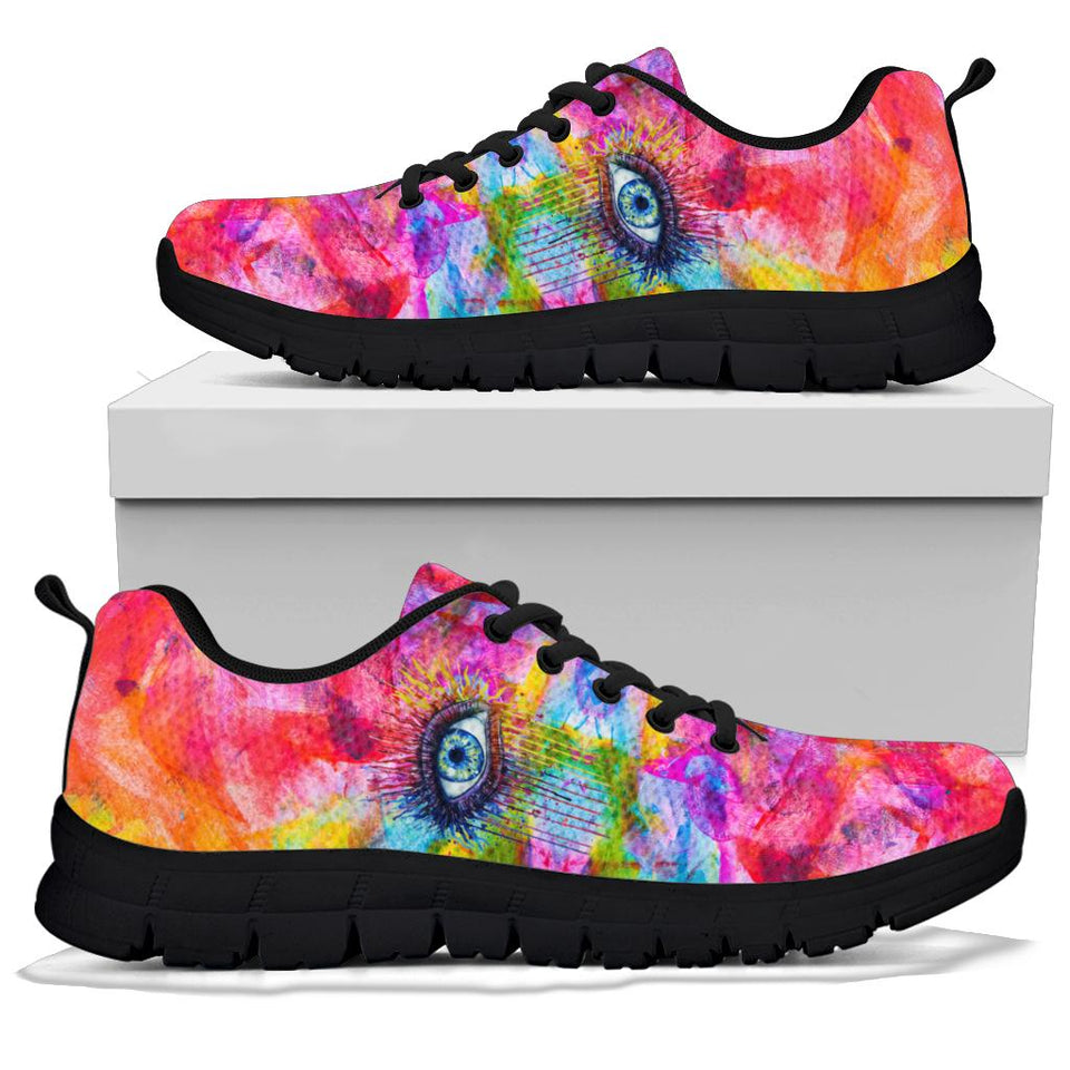 Rainbow Eye, Womens Leather Boots SNEAKERS