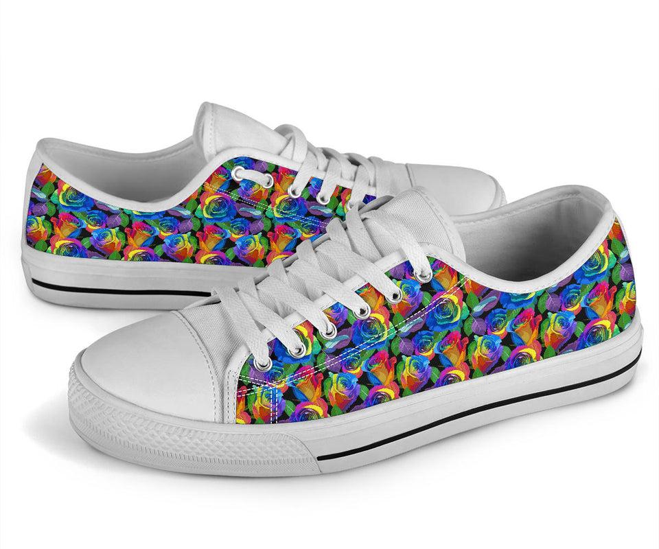 Colorful Floral, Womens Leather Boots