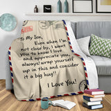 To My Son I Love You Letter Blanket