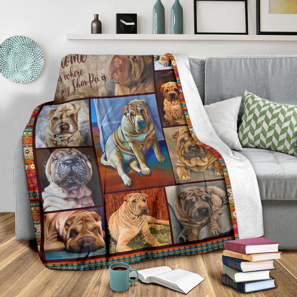 Shar-Pei Dog Blanket Shar-Pei Love Quilt