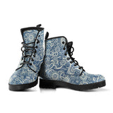 Womens Leather Boots, Zen Boots, Streetwear, Handmade Crafted, Vegan Leather, Paisley, Hippie, Spiritual, Women Girl Gift, Classic Boot