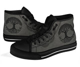 Grey Tree of Life, Handcrafted boots high top