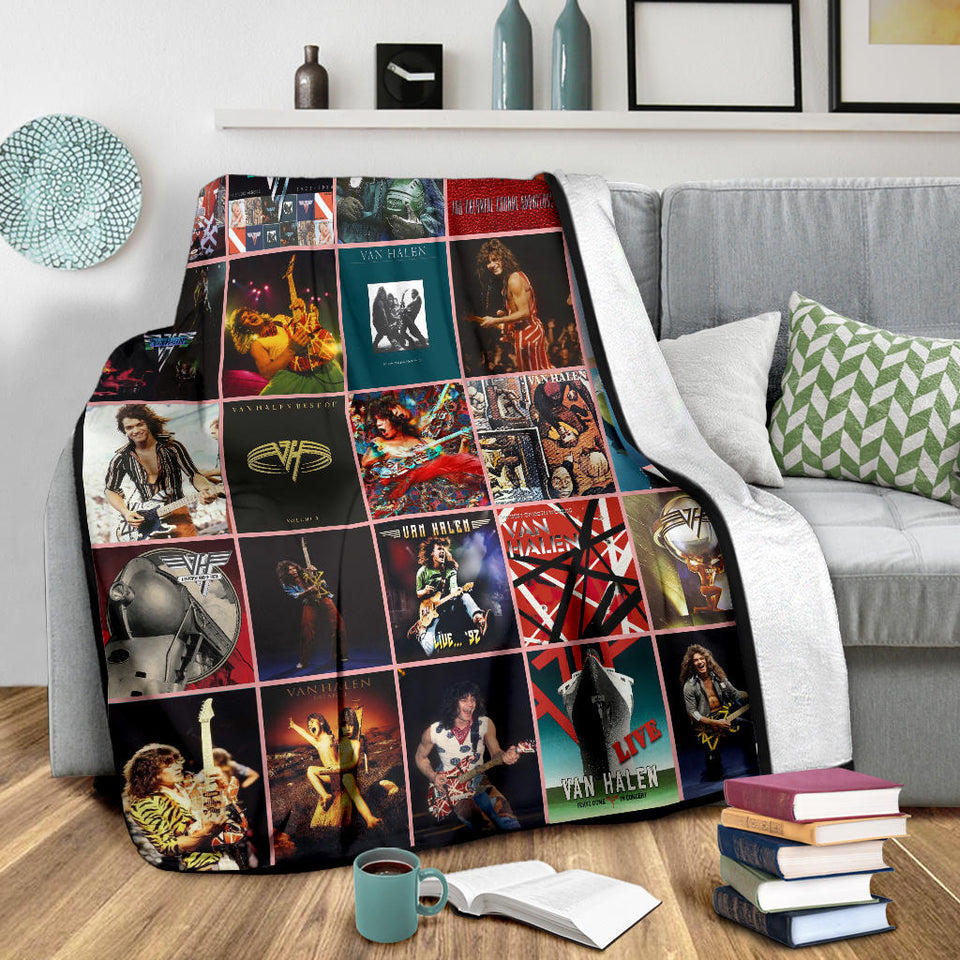 Van Halen Fleece Sherpa Throw Blanket Quilt