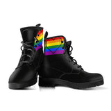 Heart Pride, Vegan Leather, Multi Colored, Hippie, Handmade Boots, Pride Flag