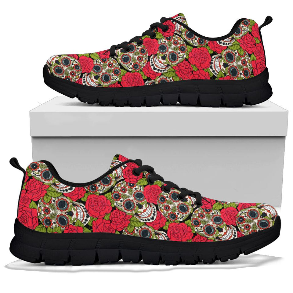 Womens Skull Shoes for Womens Mens Kids Lightweight Walking Tennis Sneakers Athletic Sport Running Shoes Fashion Gift for Friends Black