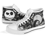 Nightmare Before Christmas High Top Sneaker Jack Skellington Unisex Canvas Shoes White