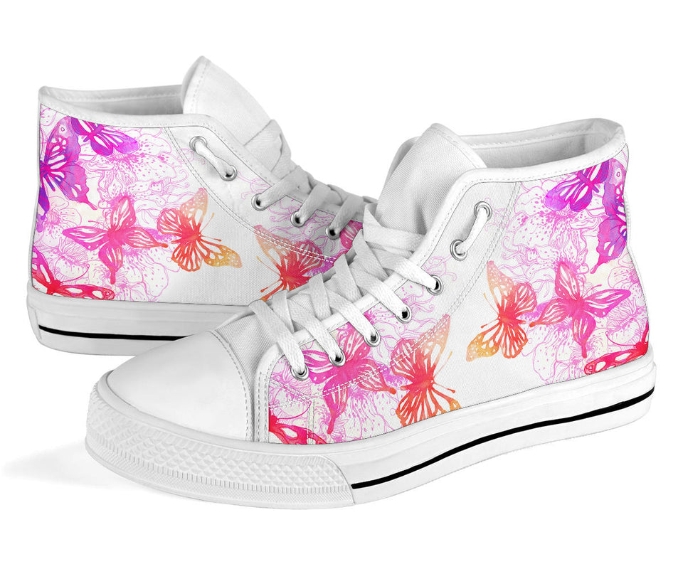 Colorful Abstract Art Butterflies High Top