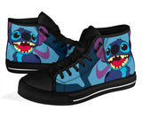 Stitch High Top Shoes, Lilo & Stitch Unisex Sneaker Shoes, Stitch Black Shoes