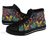 Skull Cat, Leather Shoes, Womens Skull Boots high top