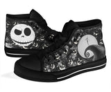 Nightmare Before Christmas High Top Sneaker, Jack Skellington Unisex Black Shoes Black